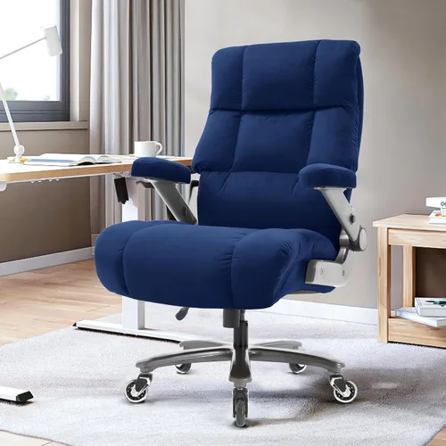 Miniatura 2 de Silla de oficina grande y alta, 700 libras, silla de escritorio ejecutiva con soporte lumbar ajustable, brazos abatibles 3D, ruedas silenciosas