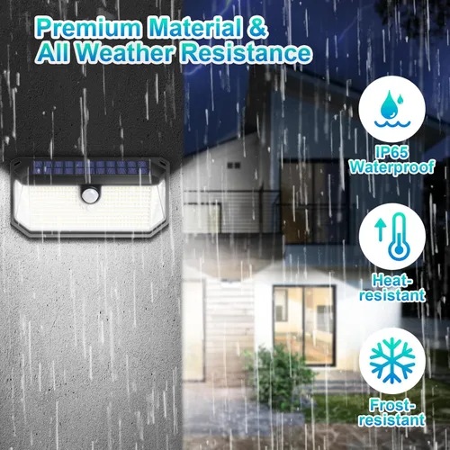 Miniatura 5 de Brightever - Luces solares para exteriores, 4000LM, 388 LEDs, sensor de movimiento, luces exteriores alimentadas por energía solar, IP65