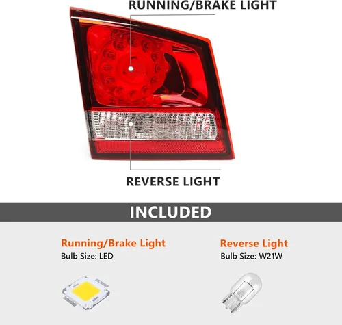 Miniatura 2 de Conjunto de luz trasera interior compatible con Dodge Journey 2011-2020 Luz trasera LED interior trasera izquierda del lado del conductor