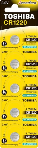 Miniatura 5 de Toshiba CR1220 - Paquete de ampolla resistente a los niños de celda de moneda de litio de 3 V (2 baterías)
