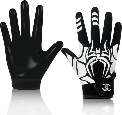 Guantes de receptor de fútbol americano para niños - Agarre de silicona antideslizante y parte trasera de licra transpirable para un mejor control