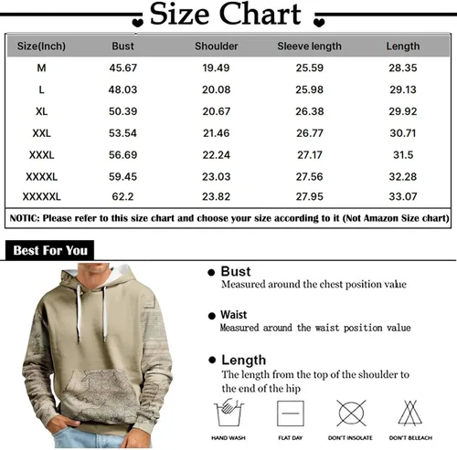 Miniatura 3 de Sudaderas con capucha para hombre, diseño azteca occidental, manga larga, con estampado étnico, con cordón y bolsillo