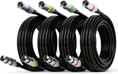 Miniatura 11 de EBXYA Paquete de 10 cables XLR XLR macho a hembra de 3 pines, cable de conexión de micrófono de 3 pines, cable de iluminación compatible
