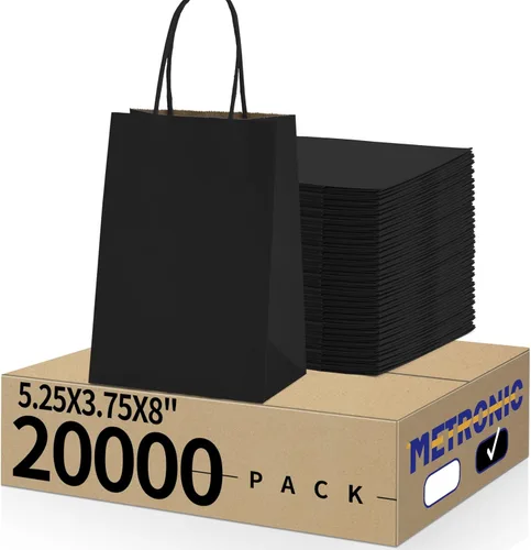 Miniatura 31 de Metronic - Bolsas de regalo de papel kraft con asas de 16 x 6 x 12 pulgadas, paquete de 6000 Para Navidad, recuerdos de fiesta de cumpleaños