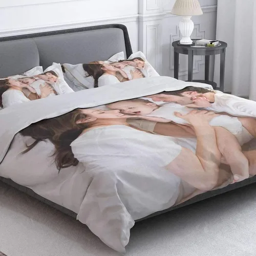 Miniatura 2 de guf Juego de ropa de cama personalizada con foto y fundas de almohada, juego de edredón de 3 piezas, sábanas personalizadas, para la familia, regalo