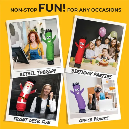 Miniatura 4 de LookOurWay Air Dancers Juego de Hombre de Tubo Inflable Mini - Tipo Inflable Ondulante Loco de 29" con Soplador para Publicidad de Escritorio