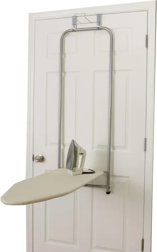 Miniatura 10 de Household Essentials Tabla de planchar sobre la puerta, cierre automático, delgada y compacta, perfecta para espacios pequeños, incluye cubierta