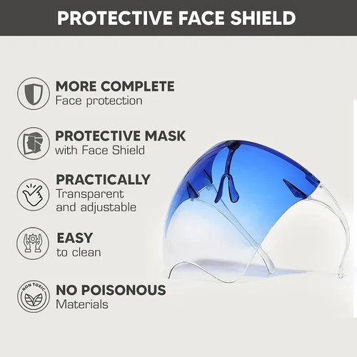 Miniatura 3 de Escudo facial completo anti niebla con gafas - ver a través de la máscara transparente