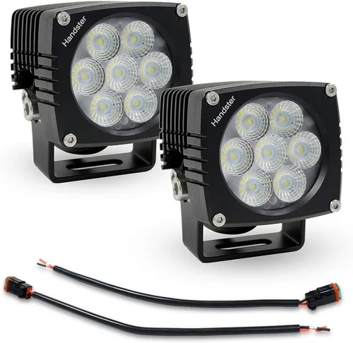 Luz LED blanca fría de 3 pulgadas, lámpara de conducción de inundación IP68, impermeable, CNC'd aviación, carcasa de aluminio, luces de trabajo, 2