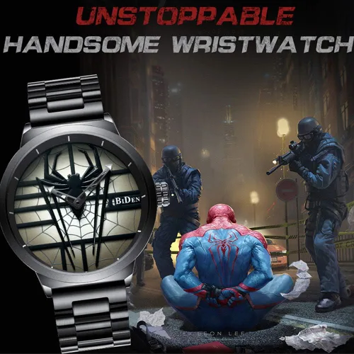 Miniatura 4 de Gosasa Reloj de pulsera de hombre araña de lujo de acero inoxidable para hombre