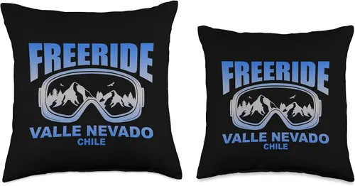 Miniatura 3 de Freeride Valle Nevado by Vertical Blue Designs Freeride Valle Nevado Chile - Almohada (16 x 16 pulgadas), multicolor
