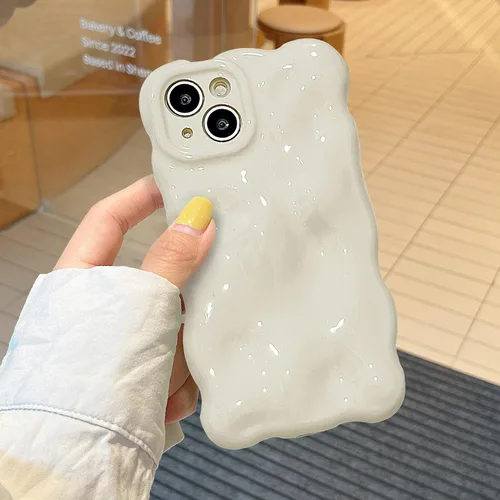 Miniatura 89 de XIZYO Funda para iPhone 13 de 6.1 pulgadas, bonito patrón de ondas, estético, 3D, rizado, ondulado, chapado en purpurina, para mujeres y niñas, Azul