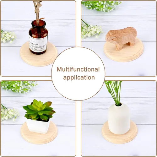 Miniatura 5 de Pllieay 2 placas redondas de madera de pino natural de 5 pulgadas, placa circular sin terminar para proyectos de manualidades y decoración del hogar