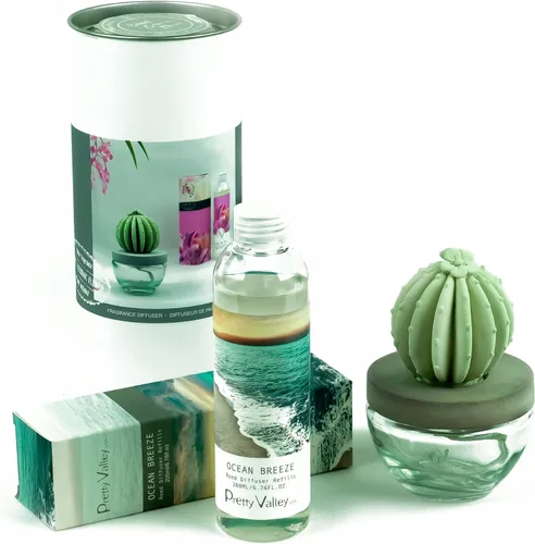 Miniatura 20 de Barril Cactus Cerámica Difusor de Fragancia Combo 6.8 fl oz Hermoso