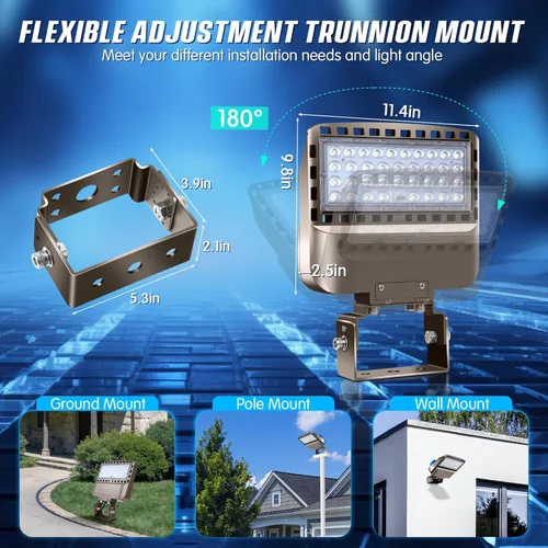 Miniatura 2 de Luz LED de estacionamiento de 150 W, montaje en muñón del atardecer al amanecer, 5000 K, seguridad para área comercial, luces LED de estacionamiento
