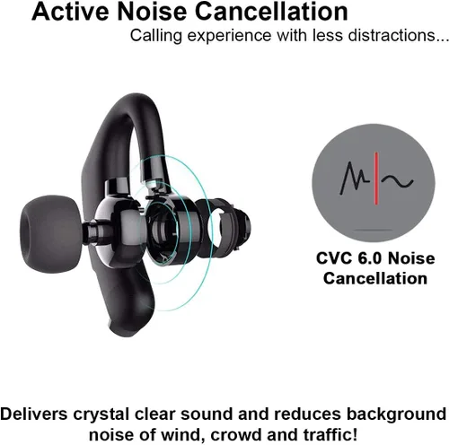 Miniatura 4 de Ambar Auricular inalámbrico Bluetooth para llamadas con micrófono integrado, compatible con iPhone, Android, auriculares para teléfonos celulares