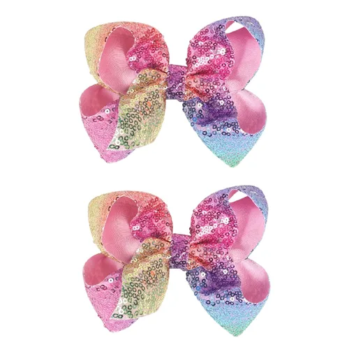 Miniatura 5 de 2 horquillas encantadoras de 5 pulgadas con lazo de hada: pinza de lentejuelas multicolor para niños y adolescentes (negro)