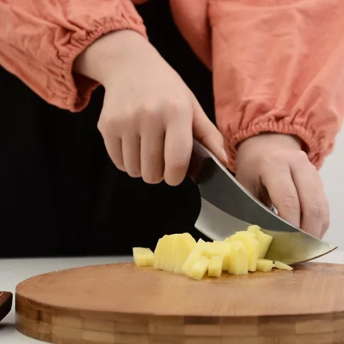 Miniatura 6 de Lifespace Cuchillo de chef estilo vikingo con mango de madera y funda
