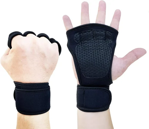 Miniatura 7 de SUJAYU Guantes de entrenamiento para hombres, guantes de entrenamiento para mujeres, muñequeras para levantamiento de pesas, puños Versa, muñequeras
