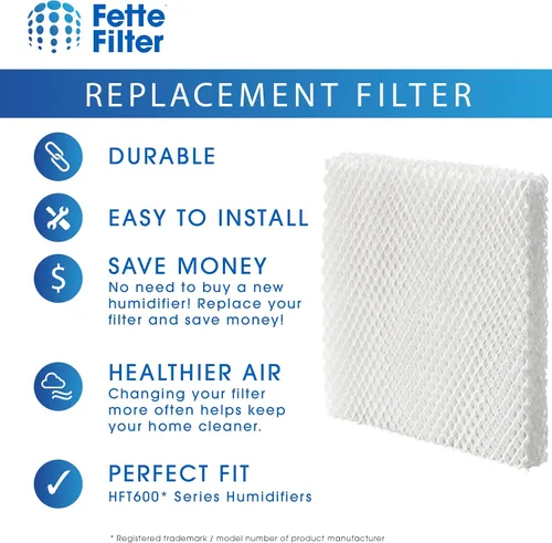Miniatura 4 de Fette Filter - Filtro T Humidificador Absorción Filtros Compatible con Honeywell HFT600T HFT600PDQ para Honeywell Tower Humidifier HEV615 Series &