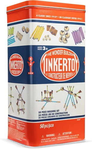 Miniatura 3 de Tinkertoy - Juego de construcción retro en lata - 50 piezas