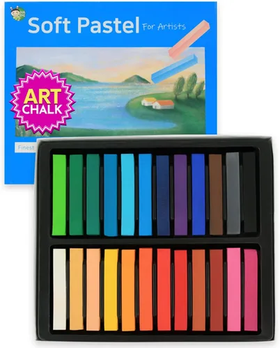 HA SHI Pasteles de tiza suave, 24 colores surtidos, suministros de arte suave para artistas, medios de dibujo profesionales, pastel para usuarios