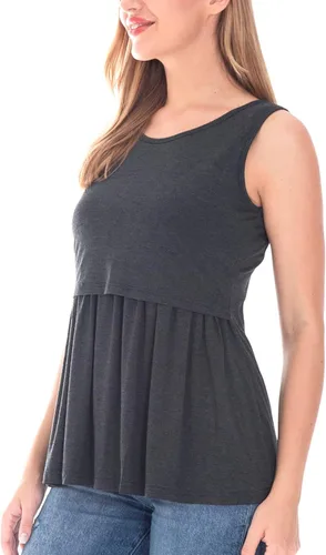 Miniatura 3 de Bearsland Camiseta sin mangas de maternidad para mujer cuello redondo para lactancia ropa de embarazo
