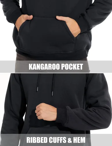 Miniatura 6 de MAGCOMSEN Sudadera con capucha pesada con forro polar Sherpa para hombre