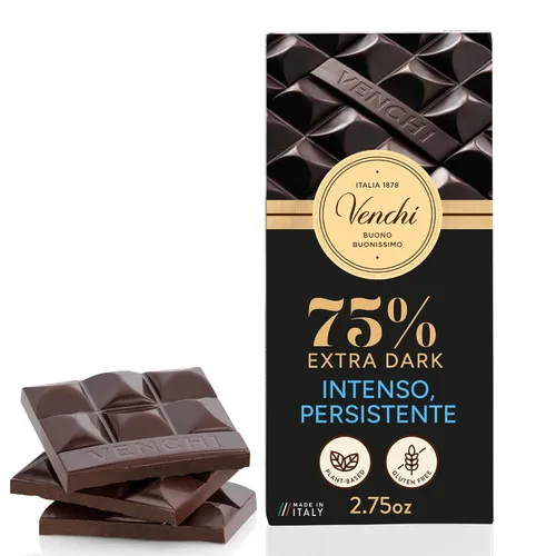 Miniatura 12 de Venchi - 85% Barra de chocolate extra oscuro, 3.52 onzas - Mezclas de cacao fino - Sin gluten - Vegano (paquete de 2)