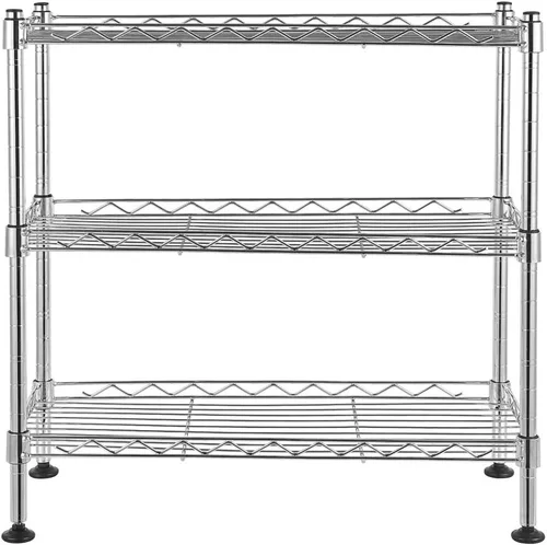 Miniatura 5 de Estantería de 3 niveles, estantería de alambre ajustable, estante de almacenamiento resistente, estante de esquina de metal para cocina, sala