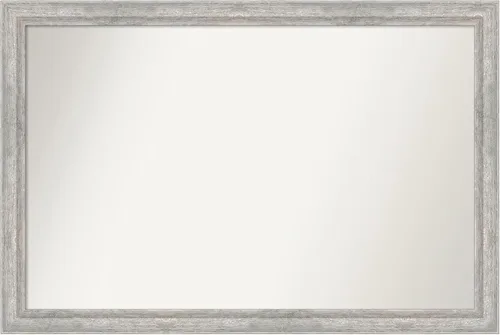 Miniatura 288 de Amanti Art Espejo de baño plateado para sobre fregadero, 23 x 23 pulgadas, espejo cuadrado plateado en ángulo, marco de madera moderno medio, se