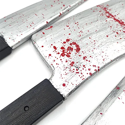 Miniatura 5 de Cooplay Cuchillo de plástico de carnicero de sangre para cosplay, accesorios de plástico realistas de terror, divertido para Halloween, fiesta