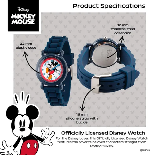 Miniatura 3 de Disney Mickey Mouse - Reloj analógico de cuarzo con correa de silicona para niños