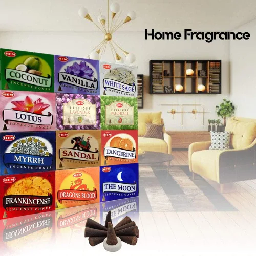 Miniatura 4 de Hem 12 cajas surtidas de conos de incienso, (120 en total), fragancia natural para habitaciones aromáticas, incienso removedor de olores