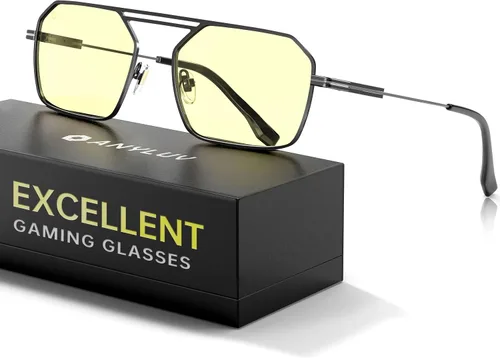 Miniatura 12 de ANYLUV Gafas de luz azul para hombres y mujeres, gafas de protección ocular para juegos, lentes de computadora con bloqueo de luz azul de metal