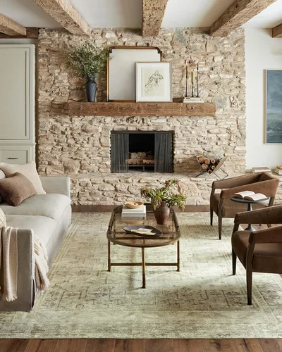 Miniatura 17 de Loloi Magnolia Home de Joanna Gaines, Colección Banks BAN-03 Azul/Laguna, 2 pies 3 pulgadas x 3 pies 9 pulgadas, altura de pelo de.13 pulgadas