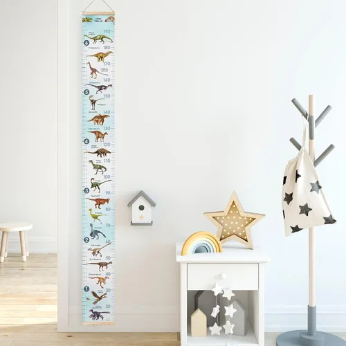 Miniatura 5 de Tabla de crecimiento personalizada para los amantes de los dinosaurios, regla de pared extraíble para niños y niñas, decoración de habitación Azul