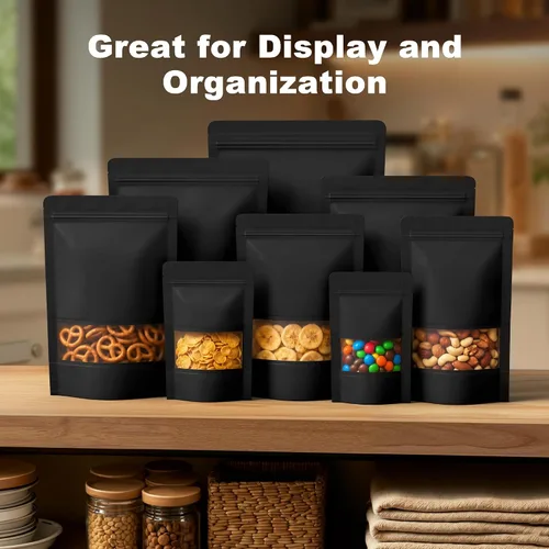 Miniatura 6 de FireKylin 100 bolsas resellables, bolsas de papel con ventana mate para pequeñas empresas, cremallera y bolsas sellables con calor para embalaje