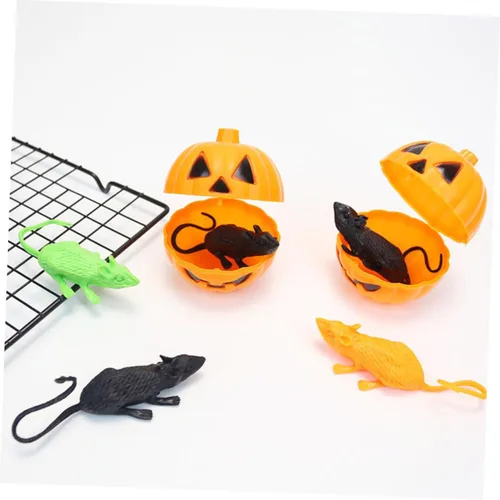 Miniatura 3 de 18Pcs Halloween Simulation Mouse Ornaments Soft Tricky Animal Props for Scary Pranks and Festival Decorations in Black Orange Green