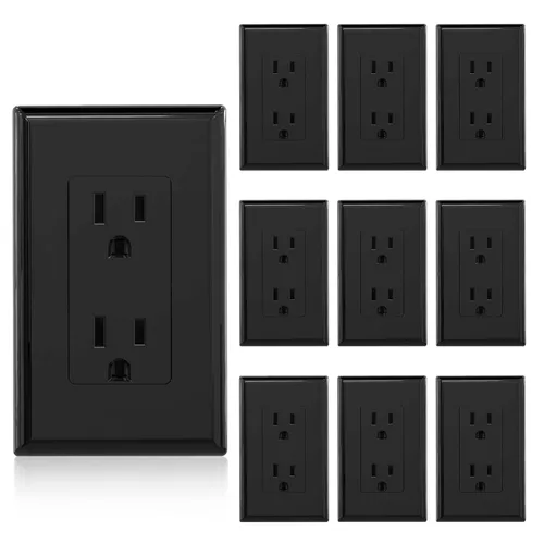 ELEGRP Receptáculo Decorativo, toma de pared eléctrica estándar de 15A 125V, sin TR, 2 polos 3 cables, grado residencial con conexión a tierra