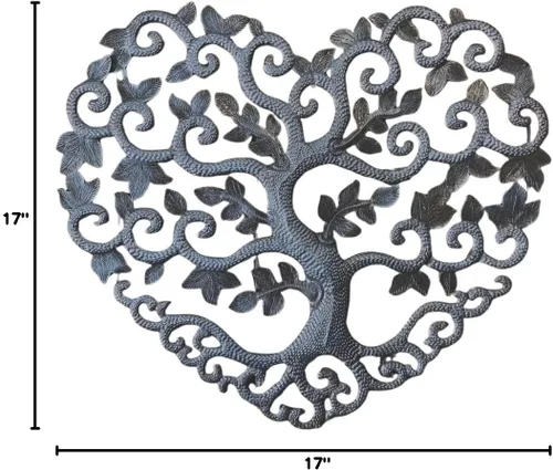 Miniatura 6 de It's Cactus Árbol de corazón de metal milagro hecho a mano de 17 pulgadas, placa para colgar en la pared, familia, amistad, árbol de amor