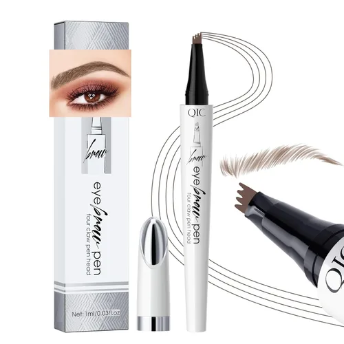 Miniatura 11 de Pluma de cejas de 4 puntas, trazos naturales para el cabello, cejas, forro, barba, línea capilar (1#café claro)