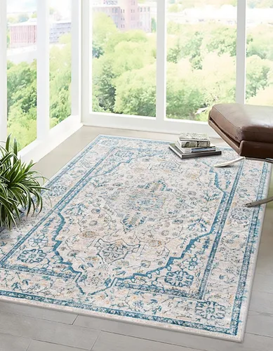 Miniatura 9 de Unique Loom Lola Collection - Alfombra tradicional (2 pies 2 pulgadas x 3 pies 1 pulgada, rectangular, azul/gris)