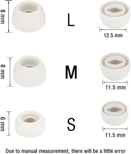 Miniatura 3 de Puntas de repuesto para auriculares compatibles con Samsung Galaxy Buds Pro – Puntas de silicona para los oídos, Eartips S M L 6 pares plateado