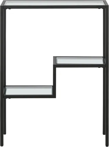 Miniatura 4 de Henn&Hart Mesa rectangular de vidrio estrecha de 22 pulgadas, mesa de entrada, mesa de sofá con estante de vidrio de dos niveles para entrada, sala