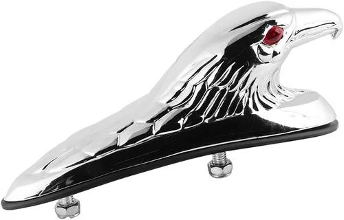 Miniatura 6 de Qiilu Adorno de capucha de repuesto, 0.236 in, tamaño de pernos, cromado, aluminio, estatua de cabeza de águila apta para Kawasaki/ Suzuki/Honda/Etc
