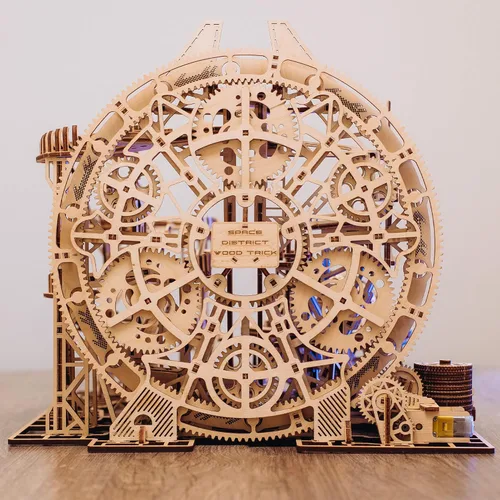 Miniatura 9 de Wood Trick Wooden Marble Run Electric Motorized - Rompecabezas de madera 3D para que los adultos lo construyan, 15 x 14 pulgadas, montaña rusa, kits