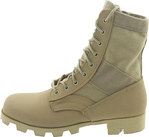 Miniatura 5 de Botas tácticas de la jungla con suela de Panamá de 8 pulgadas, militar tipo GI Ejército de combate de Vietnam, cuero/lona