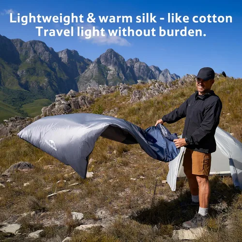 Miniatura 7 de Naturehike Saco de dormir ligero y compacto, sobre de 59 ℉/32 ℉, ultraligero para mochilero, portátil, impermeable, con saco de compresión para frío