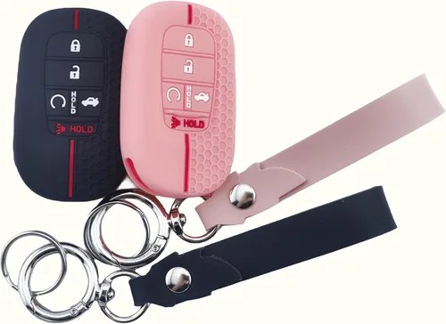 Miniatura 9 de 2 fundas de silicona para llavero inteligente de 5 botones para Honda Accord Civic Pilot HR-V CR-V Sport SI EX EX-L Touring 2022 2023 2024 2025